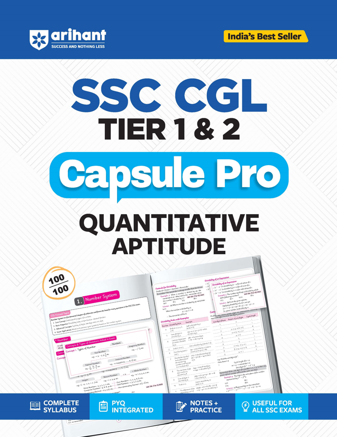 SSC CGL (Tier 1 & 2) Quantitative Aptitude Capsule Pro Notes | Complete Syllabus, PYQ Integrated, Notes & Practice | Useful for All SSC Exams | English Medium