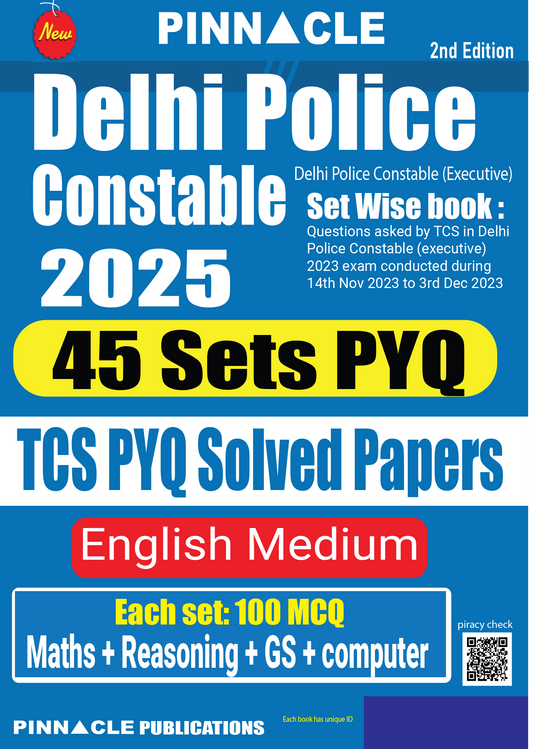 Delhi Police Constable 2025 TCS PYQ Solved Papers 2nd edition English medium| PINNACLE
