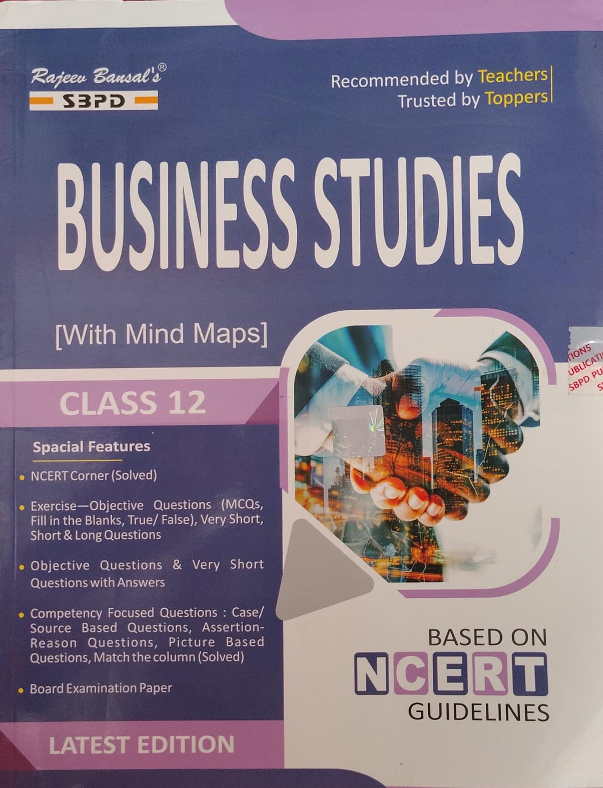 Rajeev Bansal's SBPD Business Studies for Class 12 - With Mind Maps, Based on NCERT Guidelines, Latest Edition(JAC)