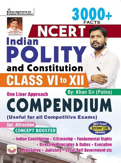 NCERT Indian Polity and Constitution Class VI to XII 3000+ Facts (one liner approach) Compendium (English Medium) (4021)| Kiran