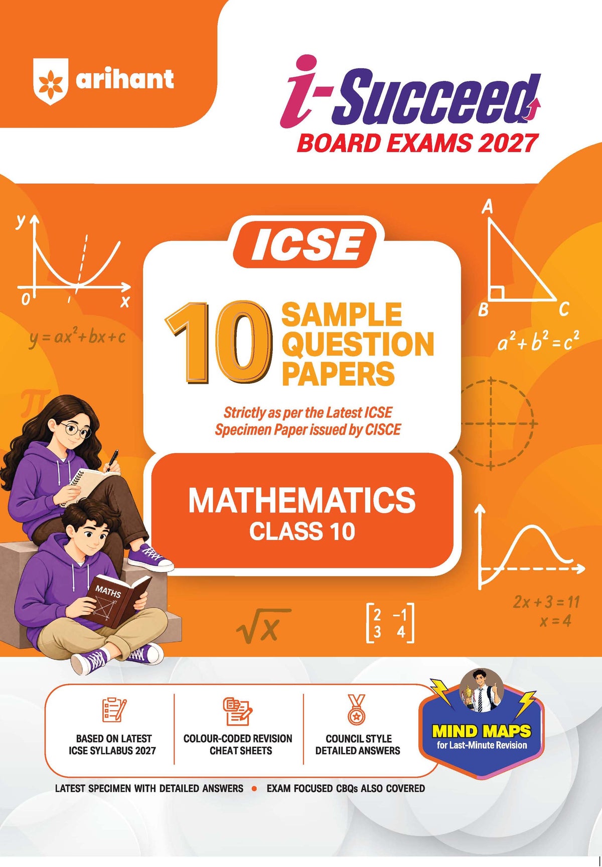 Arihant i-Succeed Board Exams 2027 ICSE 10 Sample Question Papers Mathematics Class 10