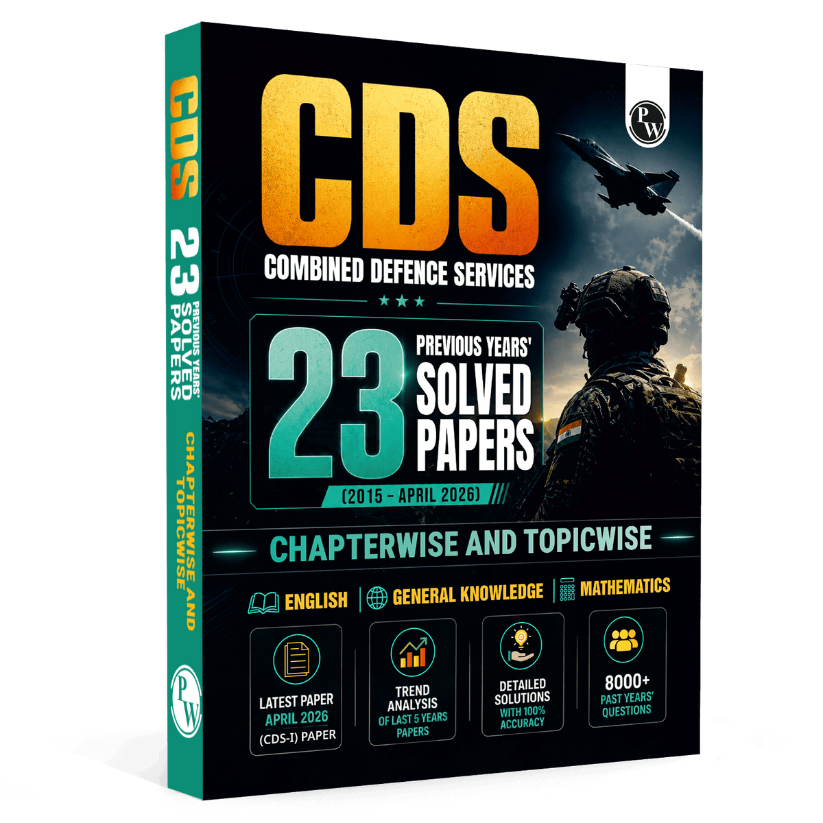 PW CDS PYQ Book - 23 Previous Year Solved Papers (Till April 2026) Combined Defence Service Exam 2026-27 | Chapterwise & Topicwise 8000+ PYQs with Solutions | General Knowledge, English & Mathematics
By PW