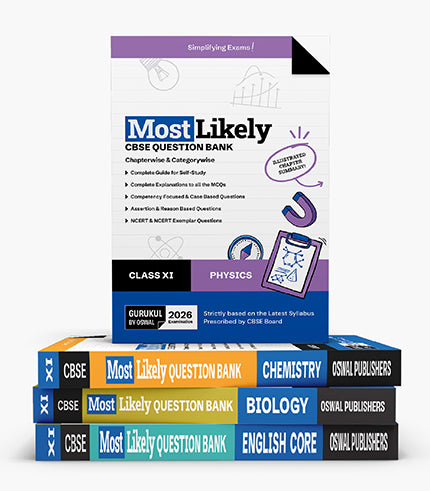 Most Likely CBSE Question Bank Class 11 Bundles (Set of 4)
Physics, Chemistry, Biology & English for Exam 2026| Oswaal gurukul