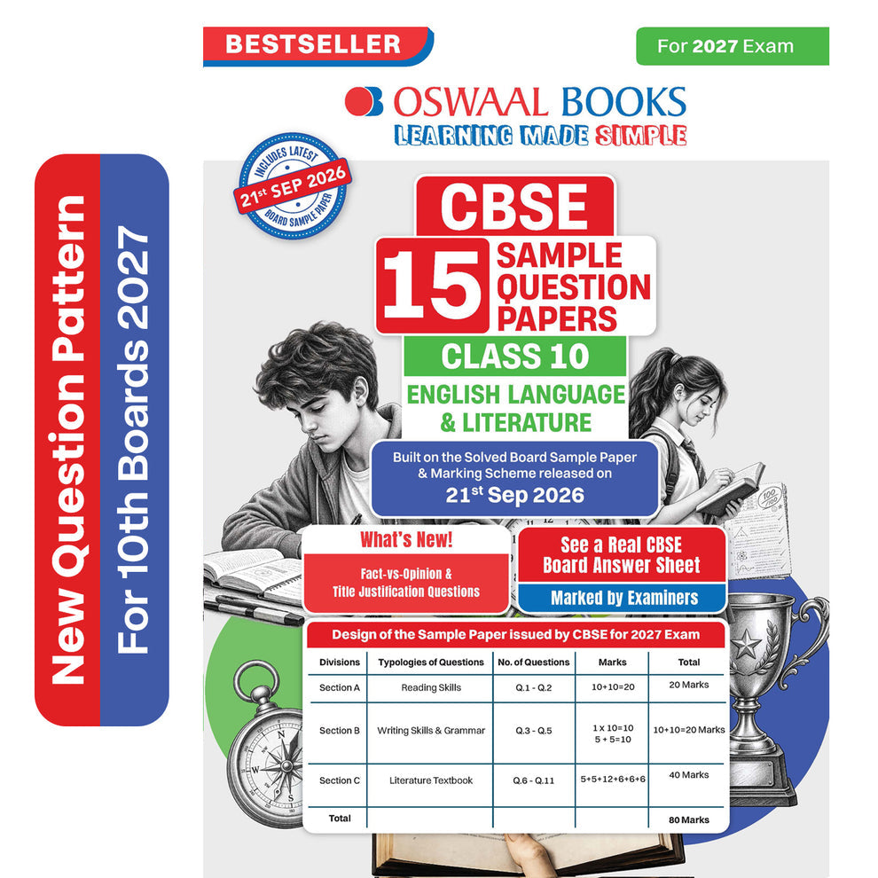 Oswaal CBSE 15 Sample Question Papers Class 10 English Language & Literature (For 2027 Exam)