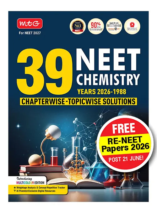 39 Years NEET Chemistry Book For 2026-2027 Exam | Chapterwise Topicwise Solved Question Papers | Free Video Solutions | AI Powered Digital Resource #NEETToppersFirstChoice|MTG publication|