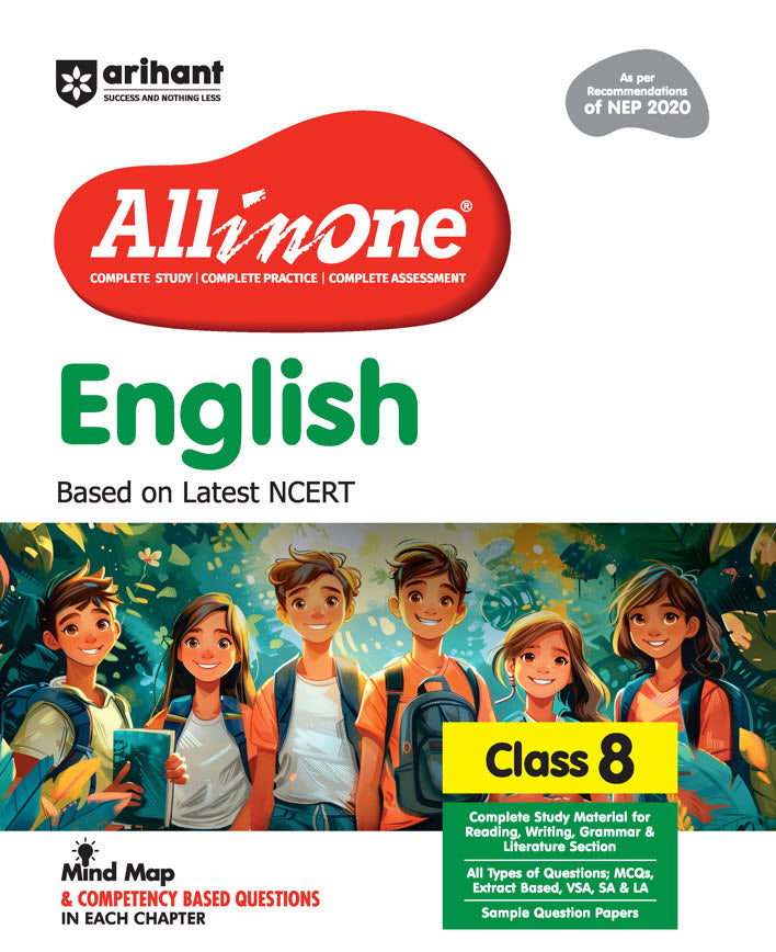CBSE All in One English Class 8 Exam 2025-26 | Sample Question Papers | Including Mind Map & Competency Based Questions | Based on Latest NCERT |. Arihant