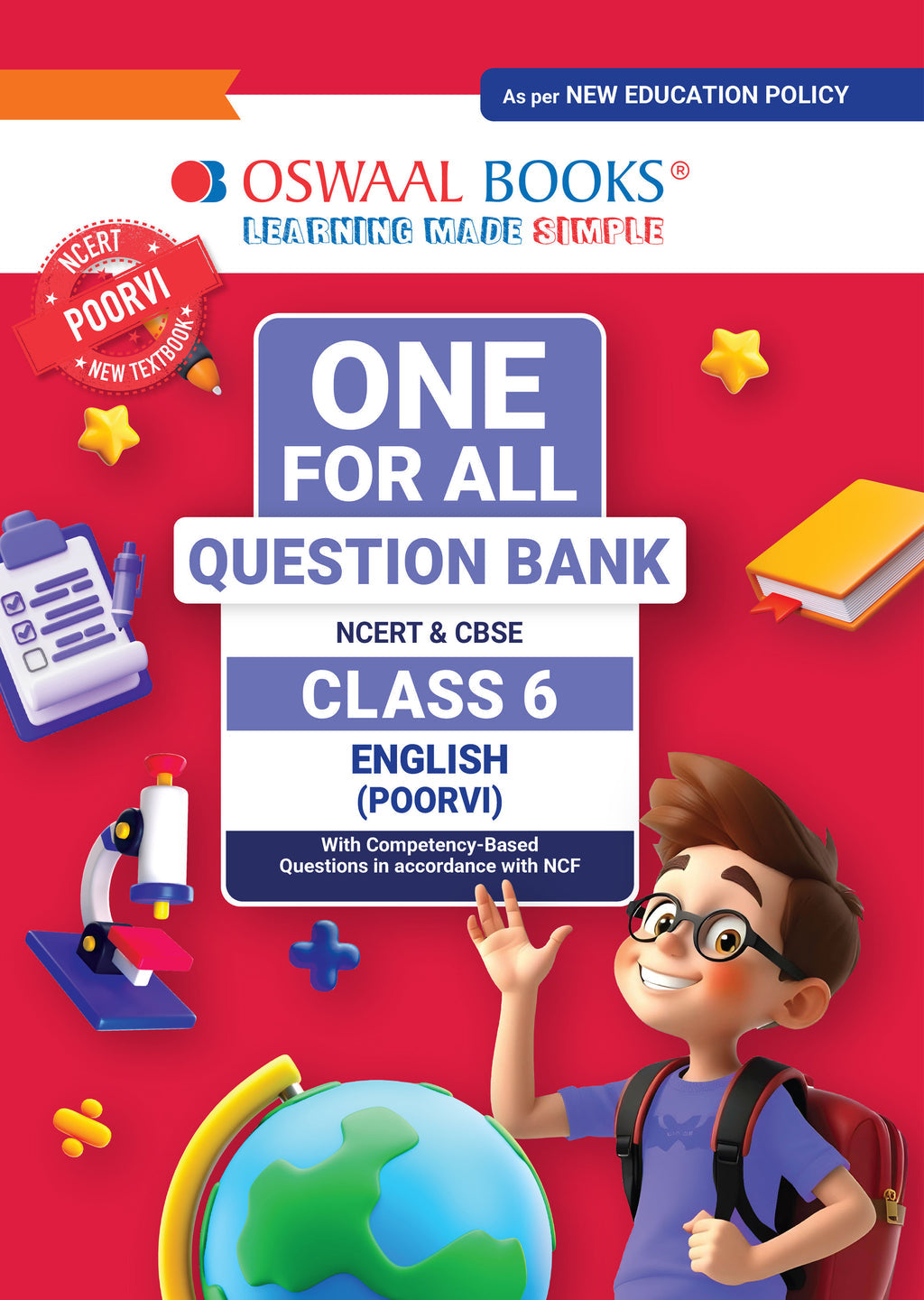 CBSE Class-6 One for All English (Poorvi) For 2025-26 Exam | As Per Latest NCERT & CBSE Syllabus | Chapter-Wise Question Bank, Revision Notes, Literature, Grammar & Competency Based Questions (Oswaal publication)