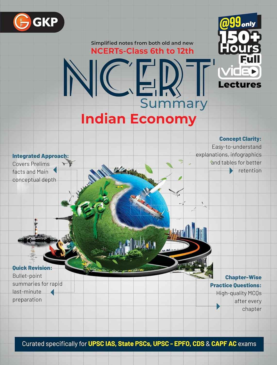 UPSC NCERT 2025 : Indian Economy (Class 6 to 12) for Civil Services & State PSC Exams | Chapter-Wise Practice Questions(GKP PUBLICATION)