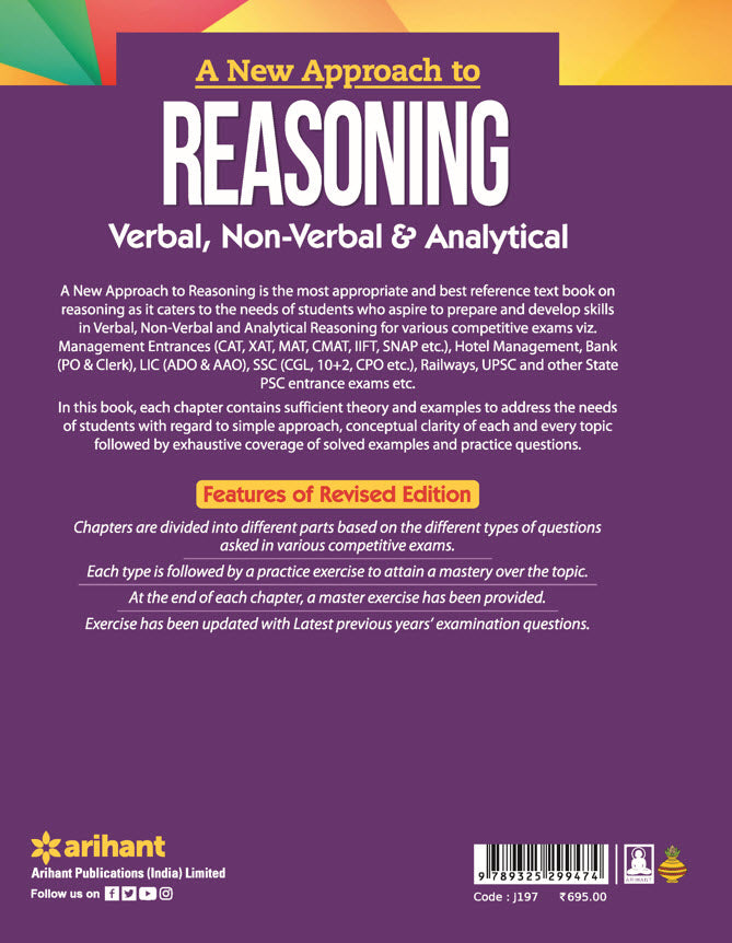 A New Approach to Reasonong (Verbal, Non-Verbal & Analytical) | English Medium