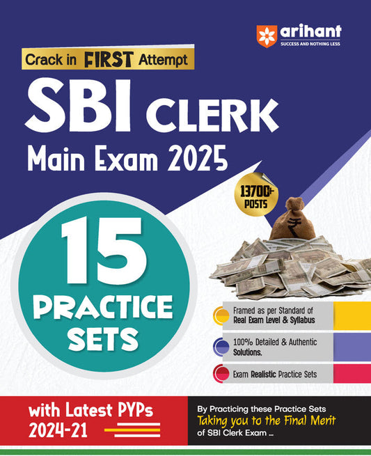 SBI Clerical Main Exam 2025 | 15 Practice Sets | English Medium| Arihant