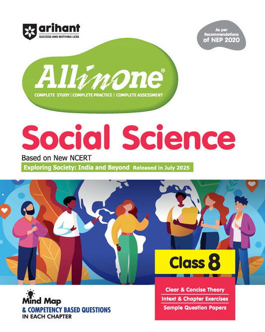 CBSE All in One Social Science Class 8 Exam 2025–26 | Sample Question Papers | Based on New NCERT Released in July 2025|Arihant|