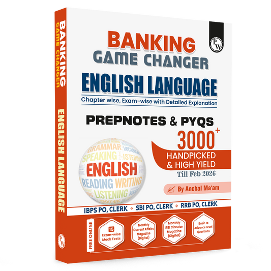 PW Banking Game Changer English Language Prepnotes & 3000+ PYQs By Anchal Ma'am For 2026-27 Exams | Chapterwise Theory with 15 Online CBT Tests | IBPS PO & Clerk, SBI PO & Clerk, RRB PO & Clerk Exams
By PW