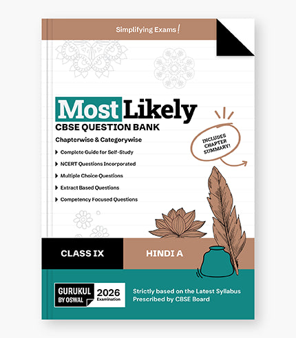 Hindi A Most Likely Question Bank
CBSE Class 9 for Exam 2026|Oswal gurukul