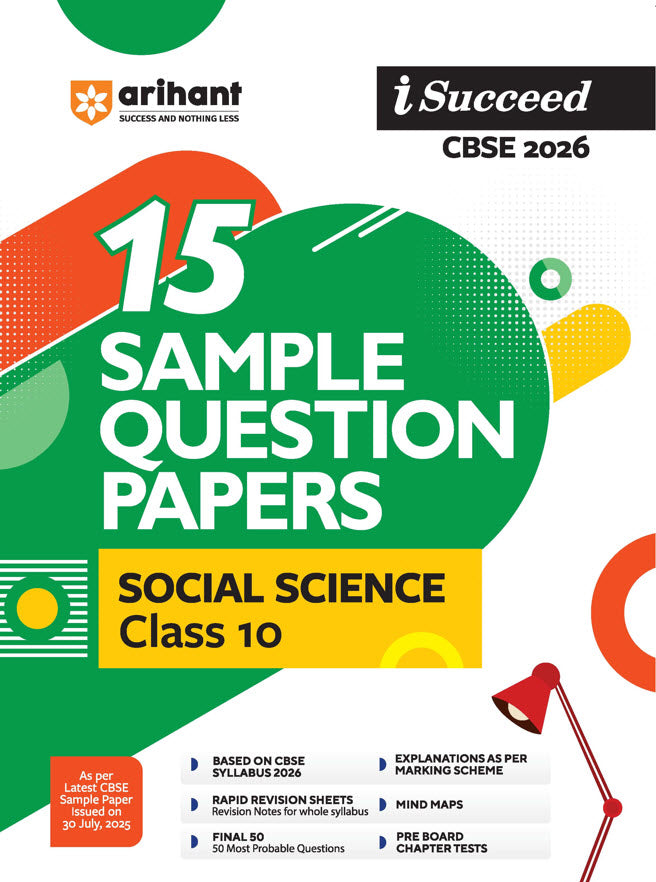 i-Succeed CBSE 2026— Social Science Class 10 | 15 Sample Question Papers | Rapid Revision Sheets | 3 Stages of Sample Papers | Fully Solved Board Paper 2025 | Based on Latest CBSE Sample Paper