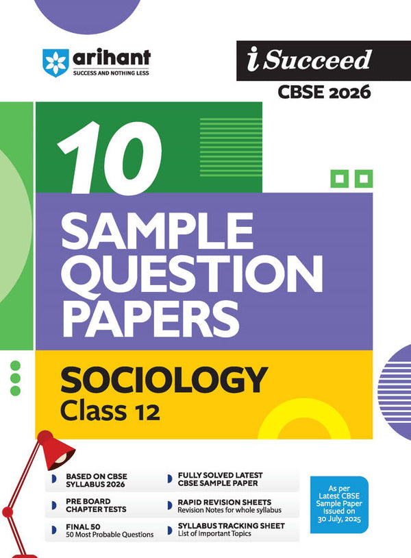 i-Succeed CBSE 2026 – Sociology Class 12 | 10 Sample Question Papers | – OneTouch Book