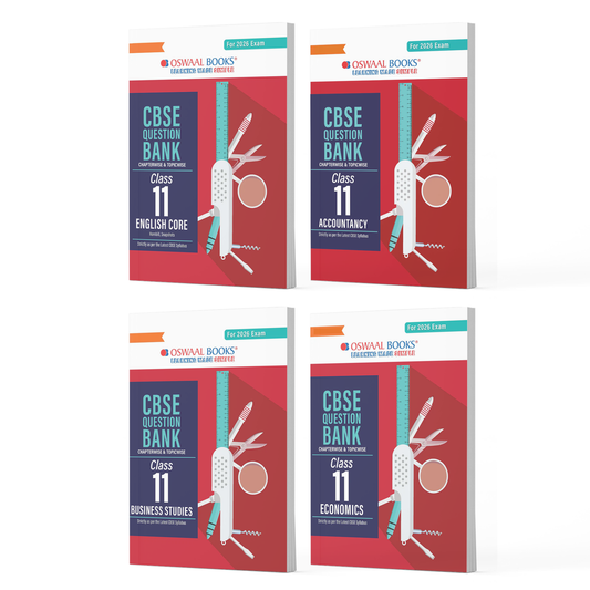 CBSE Question Bank Class 11 Set of 4 Books | English Core | Accountancy | Business Studies | Economics | Chapterwise & Topicwise Solved Papers| For 2026 Exams|Oswaal