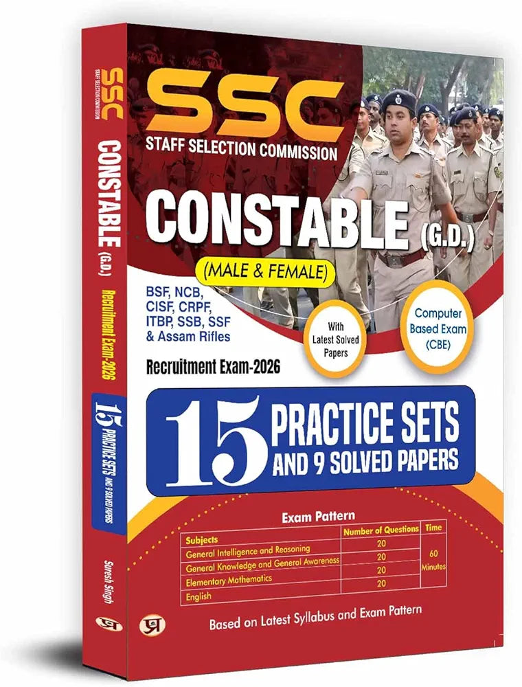 SSC GD Constable Recruitment 2025 Computer-Based Exam (CBE) Male & Female 15 Practice Sets Useful for BSF, NCB, CISF, CRPF, ITBP, SSB, SSF & Assam Rifles Exam English