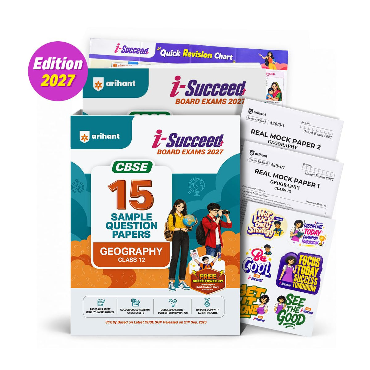 Arihant i-Succeed Board Exams 2027 CBSE 15 Sample Question Papers Geography Class 12
