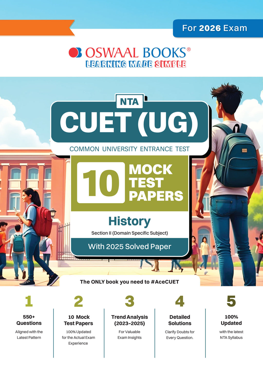 NTA CUET(UG) 10 Mock Test Papers History For 2026 Exam