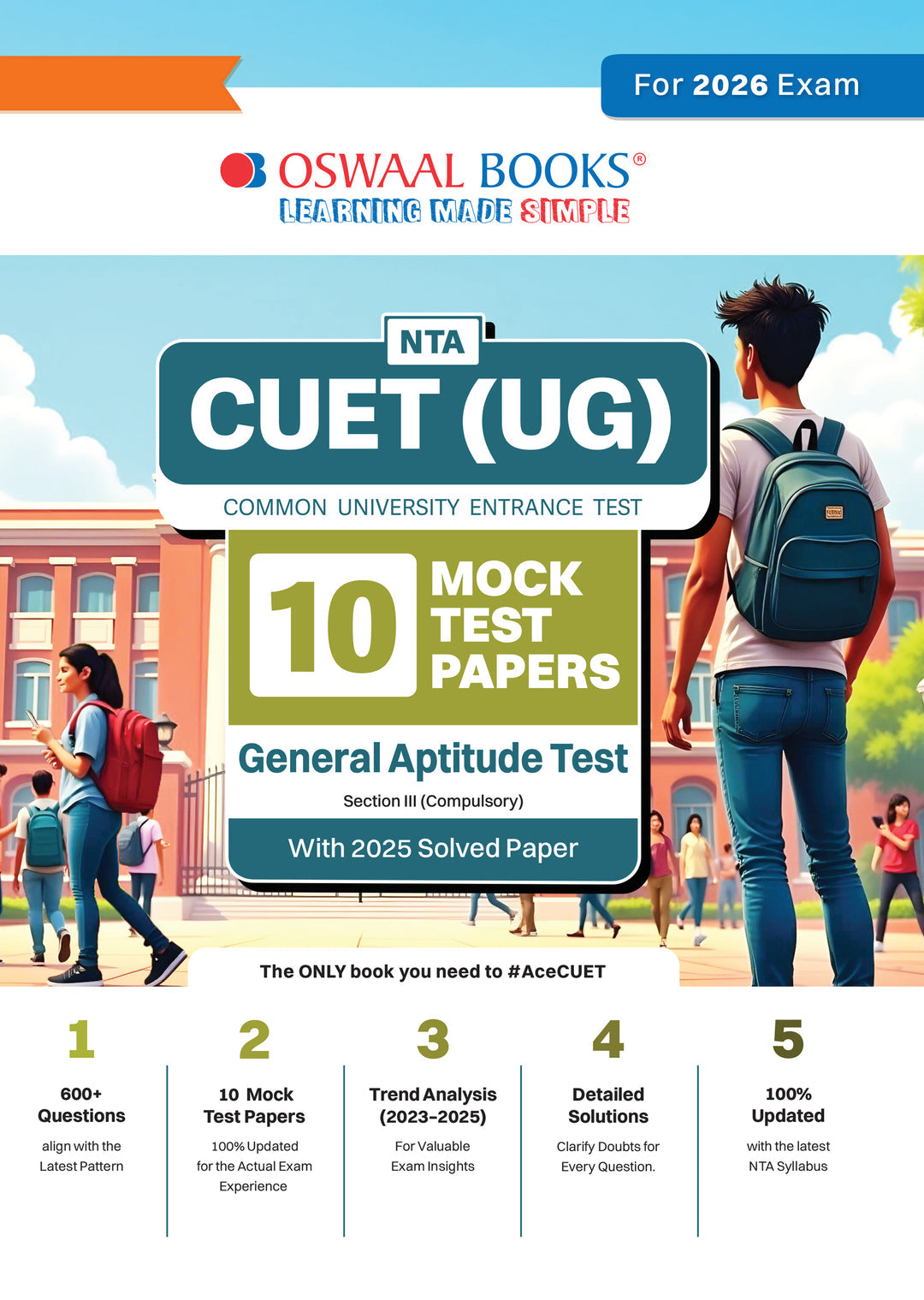 NTA CUET(UG) 10 Mock Test Papers General Aptitude Test For 2026 Exam