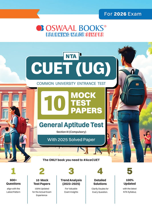 NTA CUET(UG) 10 Mock Test Papers General Aptitude Test For 2026 Exam