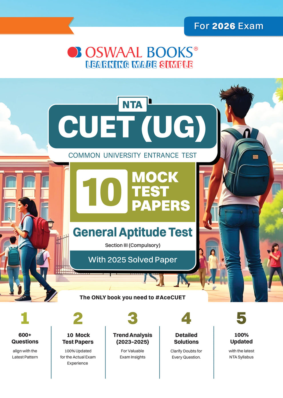 NTA CUET(UG) 10 Mock Test Papers General Aptitude Test For 2026 Exam ...