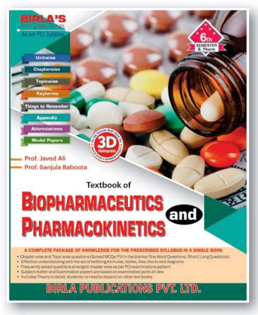 Textbook of Biopharmaceutics and Pharmacokinetics | http://B.Pharm Semester VI | Prof. Javed Ali, Prof. Sanjula Baboota | As per PCI Syllabus | Birla Publications Pvt. Ltd.