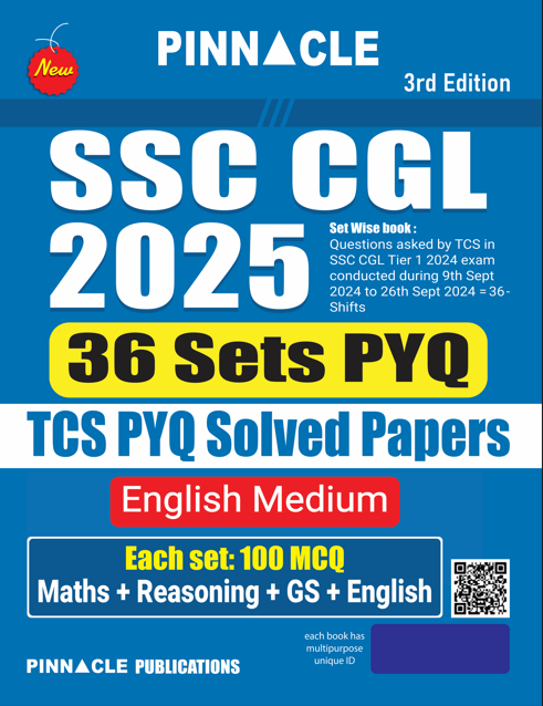 SSC CGL 2025 : 36 TCS Sets Solved Papers 3rd Edition English medium| PINNACLE