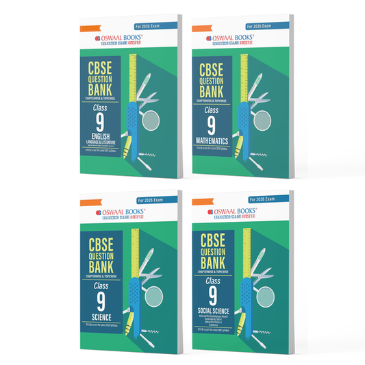 CBSE Question Bank Class 9 Set of 4 Books | English | Mathematics | Science | Social Science | Chapterwise & Topicwise Solved Papers | For 2026 Exams| Oswaal