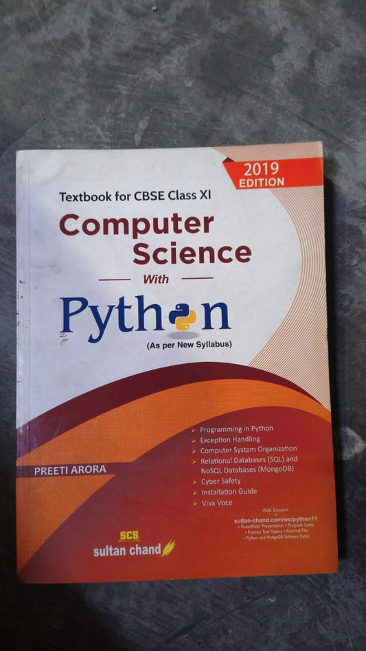 Computer Science With Python - CBSE Class XI