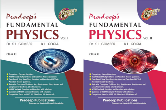 Pradeep  Fundamental Physics Vol 1& 2 for Class 11 (2025-26)