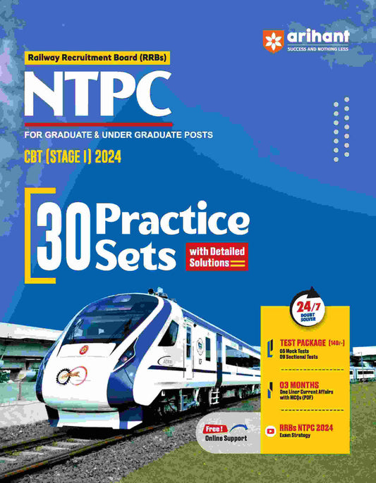 RRBs NTPC CBT Exam 2024 (Stage I) | 30 Practice Sets | English Medium| Arihant