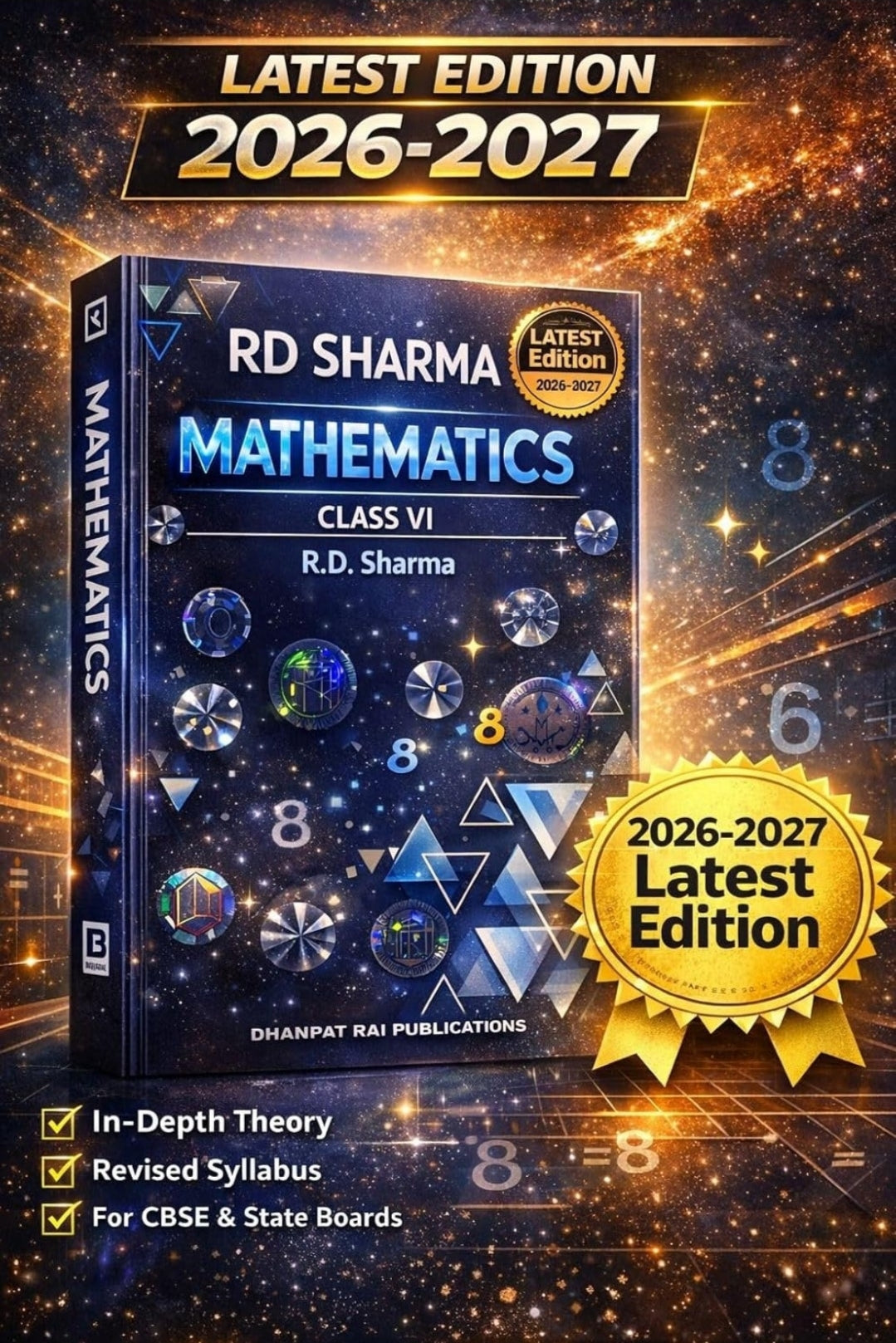 R D SHARMA
RD Sharma Mathematics Class 6, Latest Edition 2026-2027, CBSE & State Boards, Revised Syllabus ( DHANPAT RAI PUBLICATION)