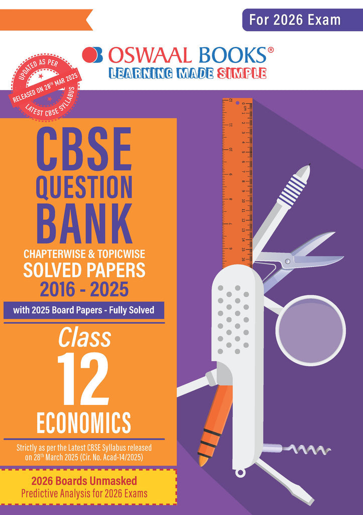 CBSE Question Bank Class 12 Economics, Chapterwise And Topicwise Solved Papers For Board Exams 2026| Oswaal