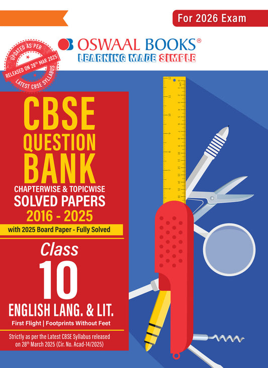 CBSE Question Bank Class 10 English Language & Literature, Chapterwise And Topicwise Solved Papers For Board  2026Exams| Oswaal