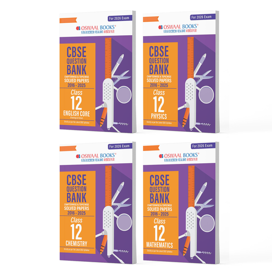 CBSE Question Bank Class 12 Set of 4 Books | English Core | Physics | Chemistry | Mathematics | Chapterwise & Topicwise Solved Papers | For 2026 Board Exams|Oswaal
