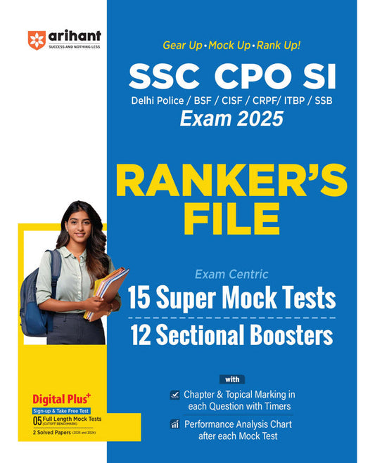 SSC CPO (SI & ASI) Exam 2025 | Practice Sets (Rankers File) | 15 Super Mock Test & 12 Sectional Boosters | For Delhi Police, CISF, BSF, CRPF, ITBP & SSB | English Medium|Arihant|
