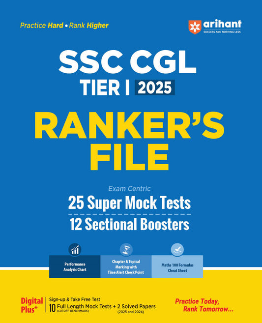 SSC CGl (Tier-I) Exam 2025 | Practice Sets (Rankers File) | 25 Super Mock Test & 12 Sectional Boosters | English Medium |Arihant|