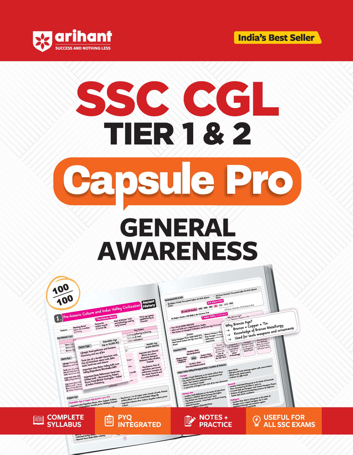 SSC CGL (Tier 1 & 2) General Awareness Capsule Pro Notes | Complete Syllabus, PYQ Integrated, Notes & Practice | Useful for All SSC Exams |Arihant|