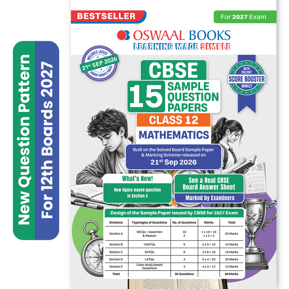 Oswaal CBSE 15 Sample Question Papers Class 12 Mathematics (For 2027 Exam)