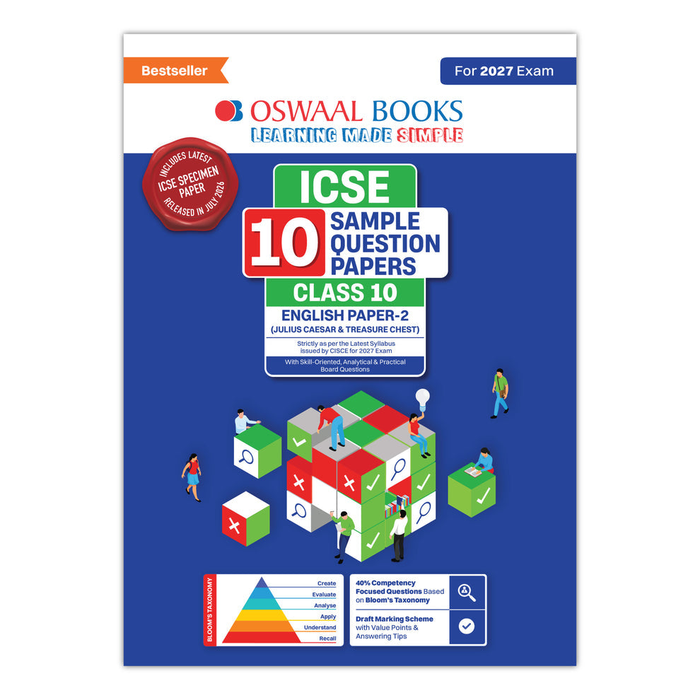Oswaal ICSE 10 Sample Question Papers Class 10 English Paper-2 (Julius Caesar & Treasure Chest) (For 2027 Exam)