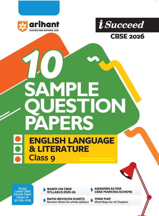i-Succeed CBSE 2026 – English Language & Literature Class 9 | 10 Sample Question Papers | Rapid Revision Sheets | Mind Maps | Final 50 Most Probable Questions | As per Latest CBSE Sample Paper