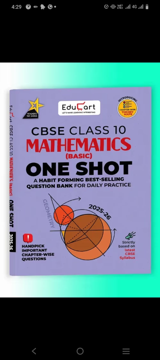 Educart CBSE Class 10 MATHEMATICS BASIC One Shot Question Bank 2025-26 (for 2026 exams