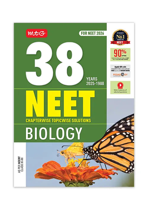 38 Years NEET Biology PYP with Chapterwise Topicwise Solutions for NEET 2026 Exam – Get Free access of Smart Book and Video Solutions (Based on Latest Syllabus)