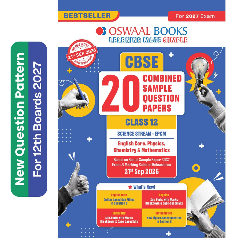 Oswaal CBSE 20 Combined Sample Question Papers Class 12 Science Stream EPCM (English Core, Physics, Chemistry & Mathematics) (For 2027 Exam)