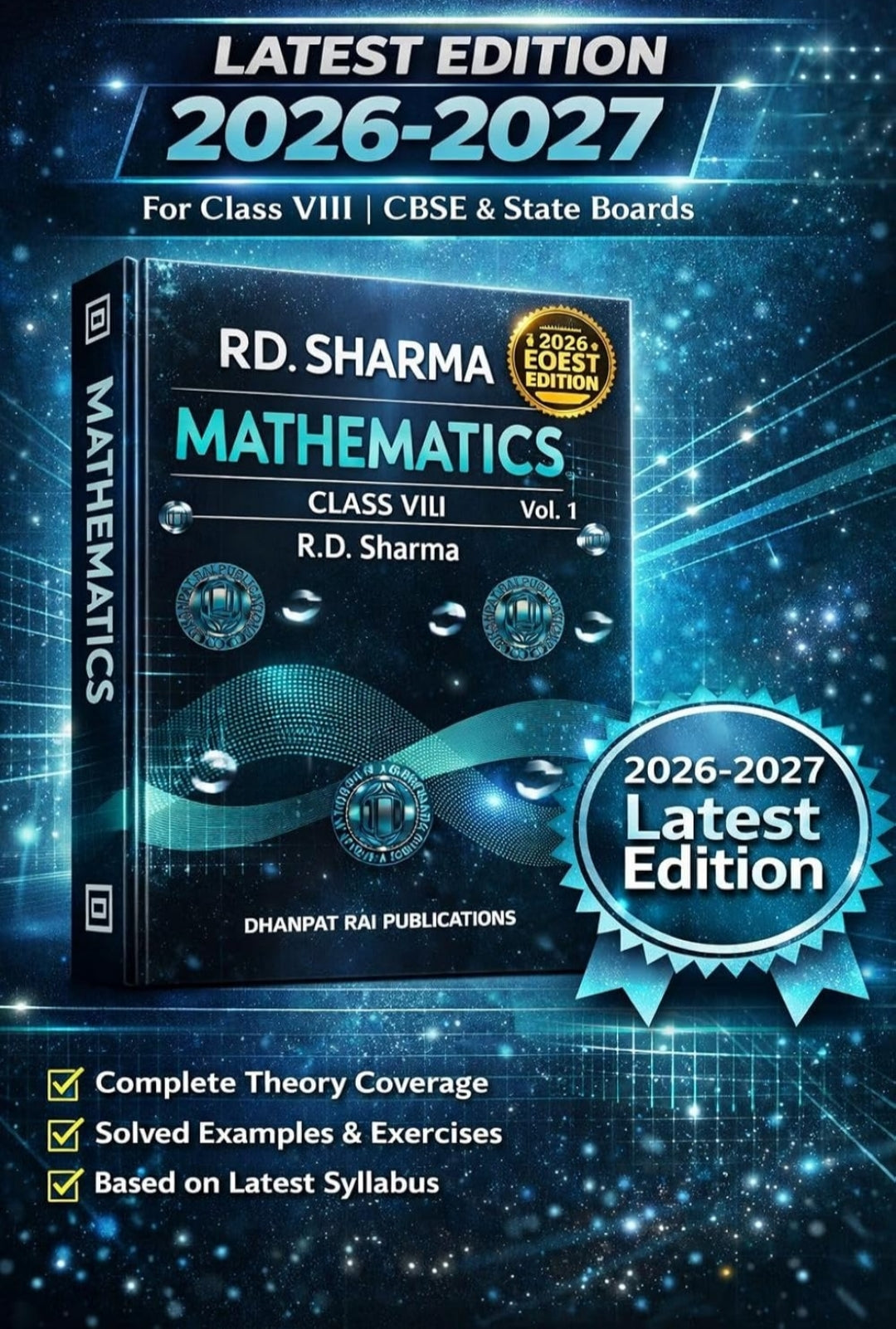 RD Sharma Mathematics Class 8 Vol. 1, 2026-2027 Edition, CBSE & State Boards, Complete Theory Coverage