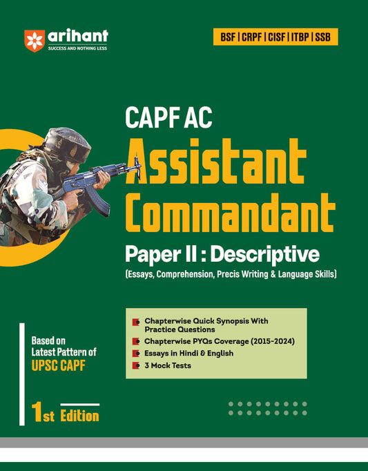 UPSC CAPF Assistant Commandant 2025 Descriptive (Paper-II) | 1st Edition | English Medium