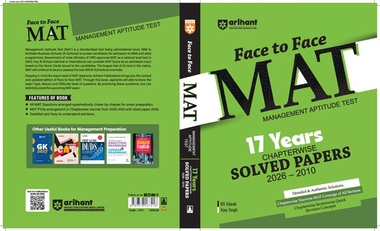 MAT 17 Years Chapterwise Solved Papers 2010-2026 Arihant Face