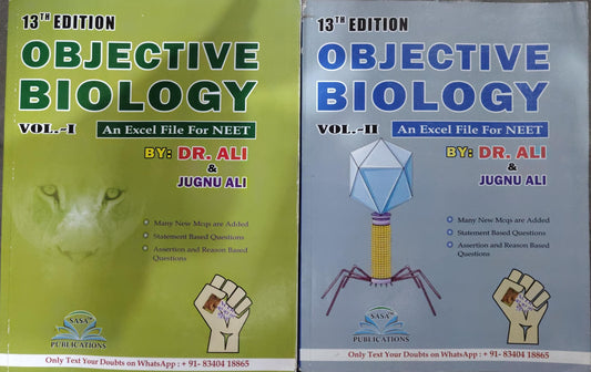 Objective Biology Vol. I & Vol. II Set - 13th Edition - An Excel File For NEET - Dr. Ali & Jugnu Ali - SASA Publications