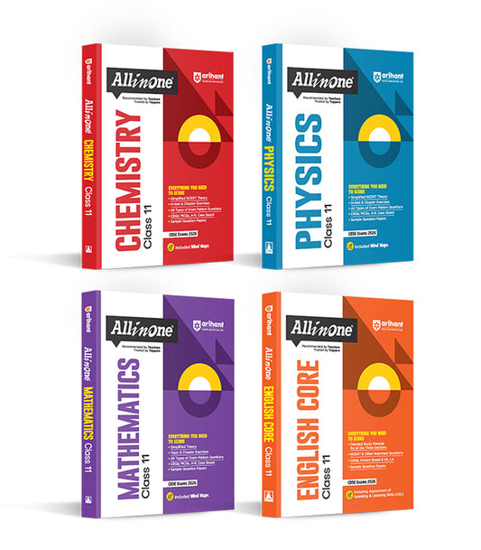 Combo of CBSE All In One Class 11th Chemistry, Physics, Mathematics & English core| Arihant